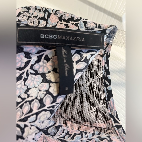 BCBGMaxAzria  Bryanne tunic purple floral  dress in Lilac/Black, size S - Picture 6 of 14